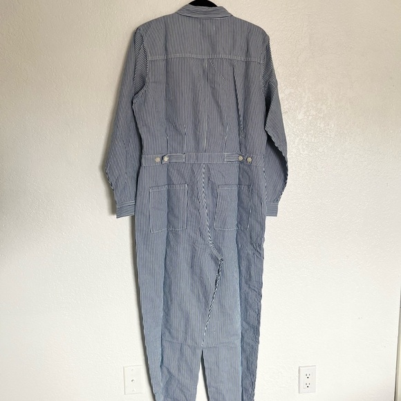 OuterKnown S.E.A Suit Organic Cotton Linen Blend Striped Blue Coverall S… - Picture 5 of 5